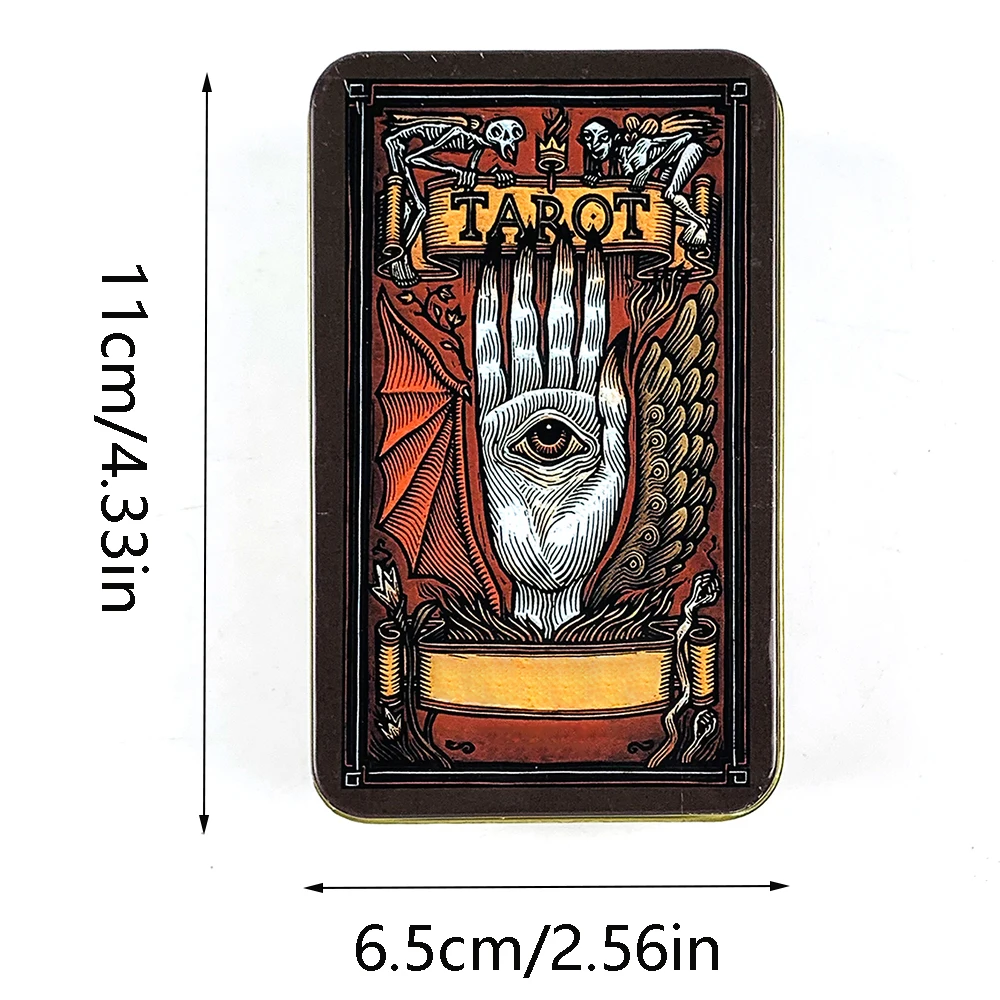 High-Quality Tin Metal Box Tarot Card 78 Cards Gilded Edge