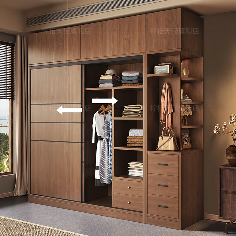 Wooden Storage Wardrobe Organizer Modern Fabric Display Drawers Bedroom Clothes Wardrobe Partitions Guarda Roupa Hotel Furniture