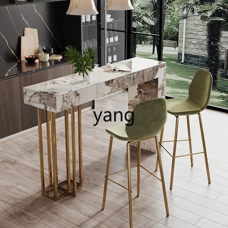

LTT Rock Slab Bar Table Home Wall-Mounted High-End Modern Minimalist Premium Chair