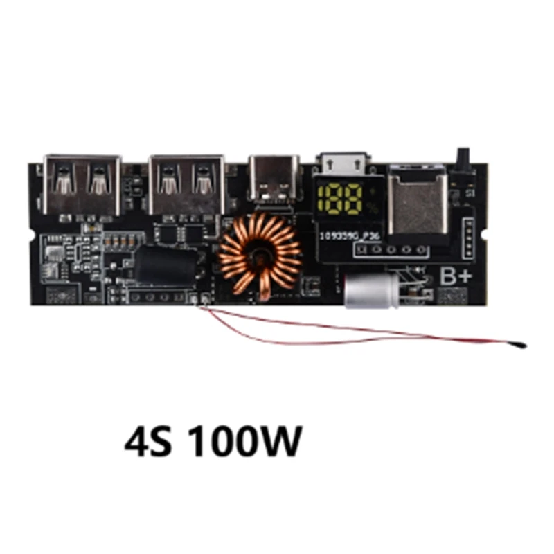 QC3.0 PD3.0 Banco de energía móvil Módulo de carga rápida Mini/Tipo-C USB 18650 Módulo de carga Protección de temperatura-AA80