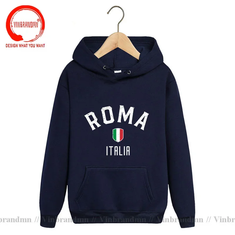 Винтажная толстовка и толстовки с капюшоном Roma Italia для мужчин, флаг Рима, Италия, ретро итальянские трикотажные изделия, толстовка сборной страны ITA
