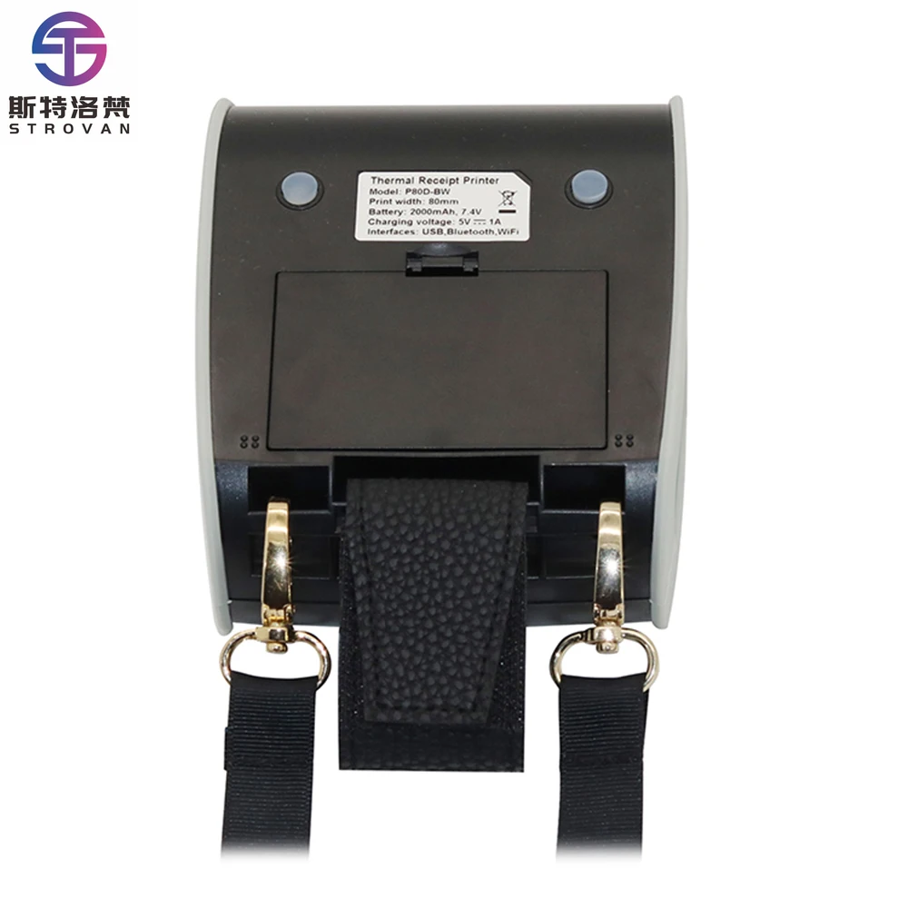 80mm Handy Mini Thermal Receipt Label Printer Wireless Bluetooth Imprimante Portable Thermique with Strap/Belt
