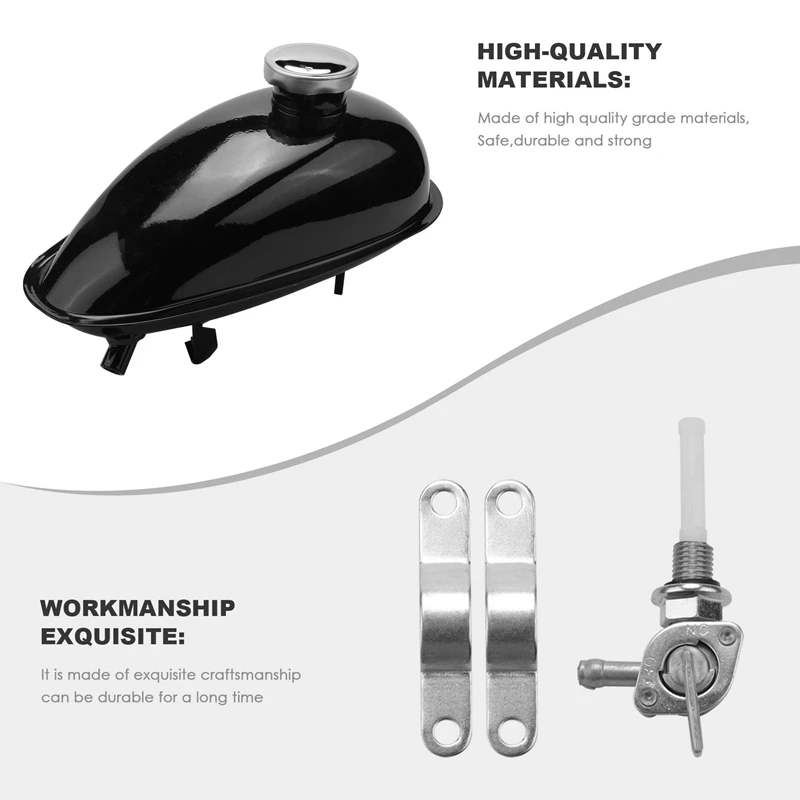 2L Motorized Bike Motorcycle Fuel Tank Fit For 49Cc 50Cc 60Cc 66Cc 80Cc Engine Motorized Bike Motorcycle Fuel Gas Tank