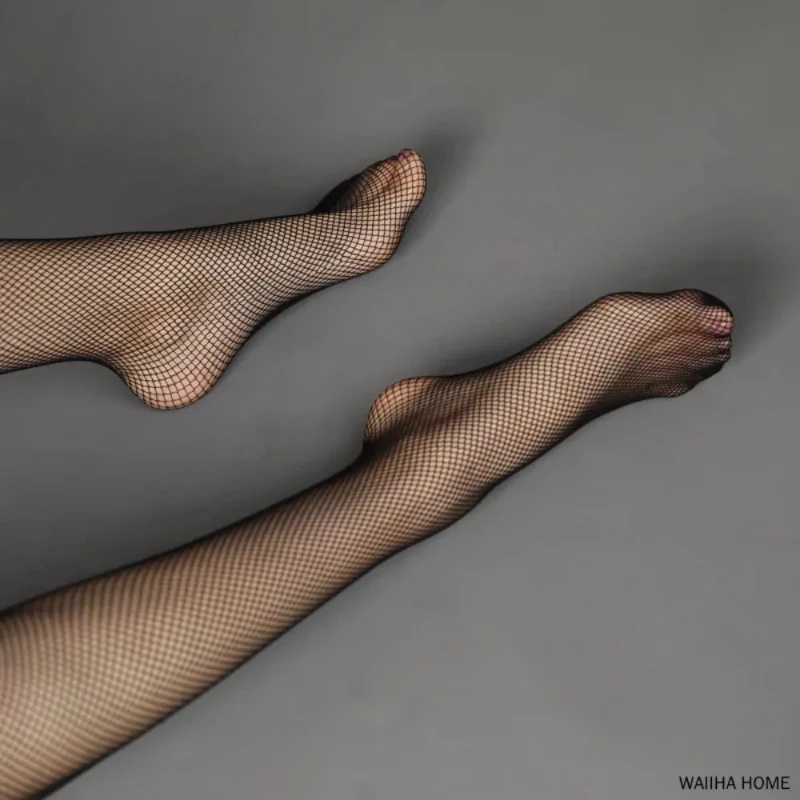 Bas résille noirs Sexy antidérapants pour femmes, ajourés, serrés, hauts au-dessus du genou, bas longs en dentelle, 2025