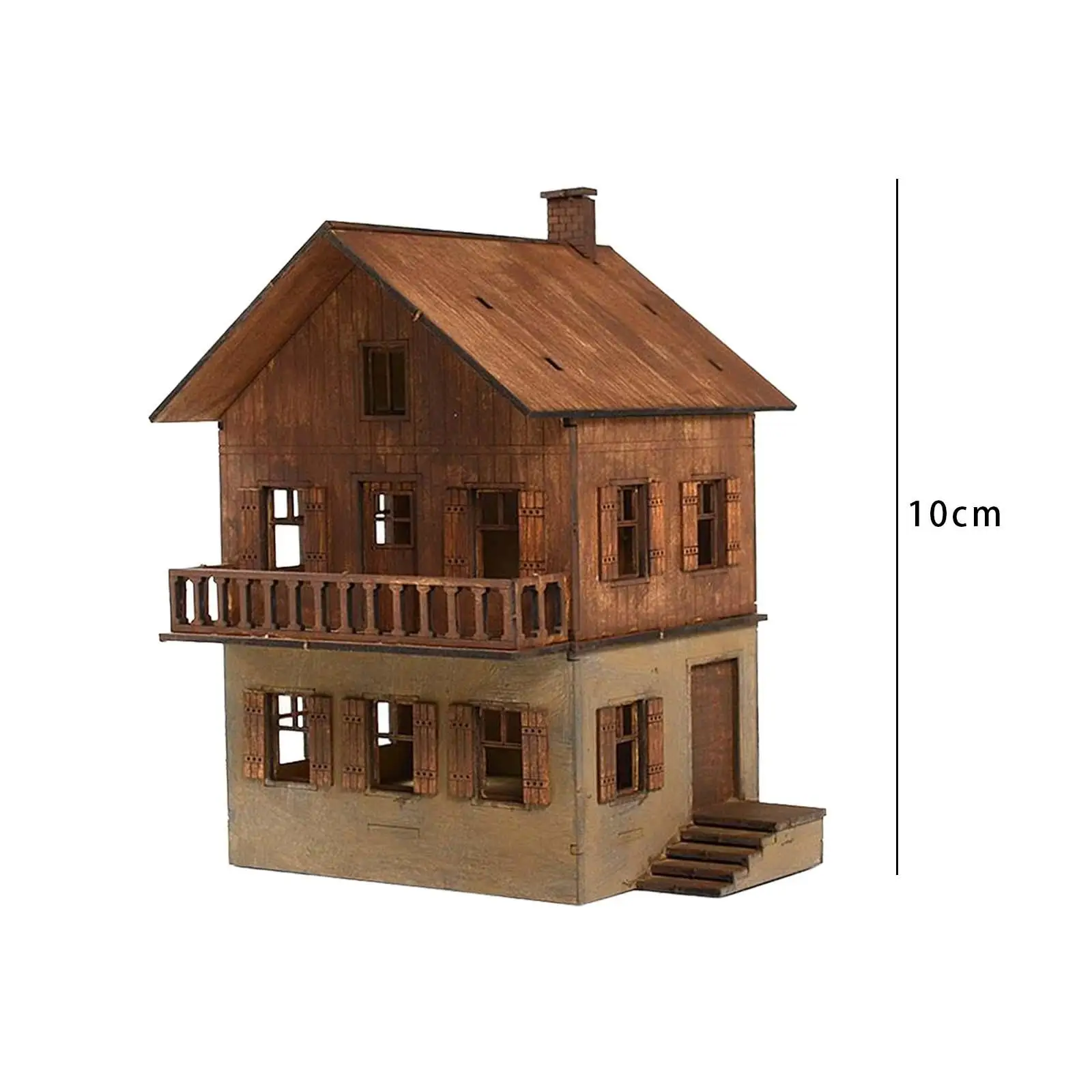 DIY drewniany dom montaż demontaż miniaturowy dom 1/72 budynek model domu