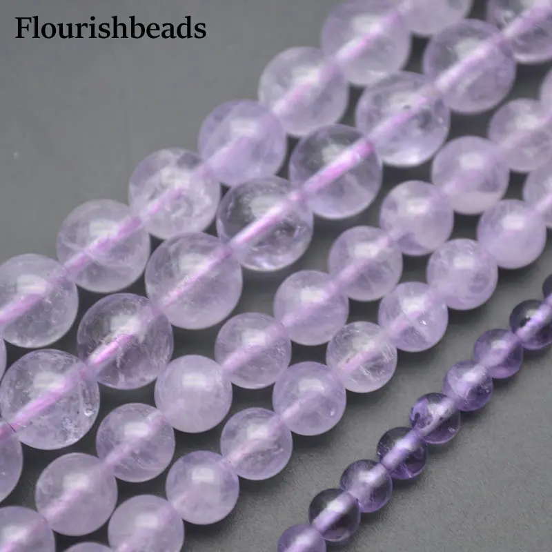 

4mm~10mm Light Purple Color Natural Amethyst Crystal Quartz Stone Round Beads for Jewelry Making 5strands/lot