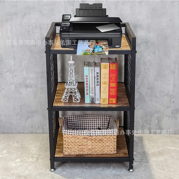 Wooden office floor storage rack small printer data storage rack study hall multi-functional storage rack