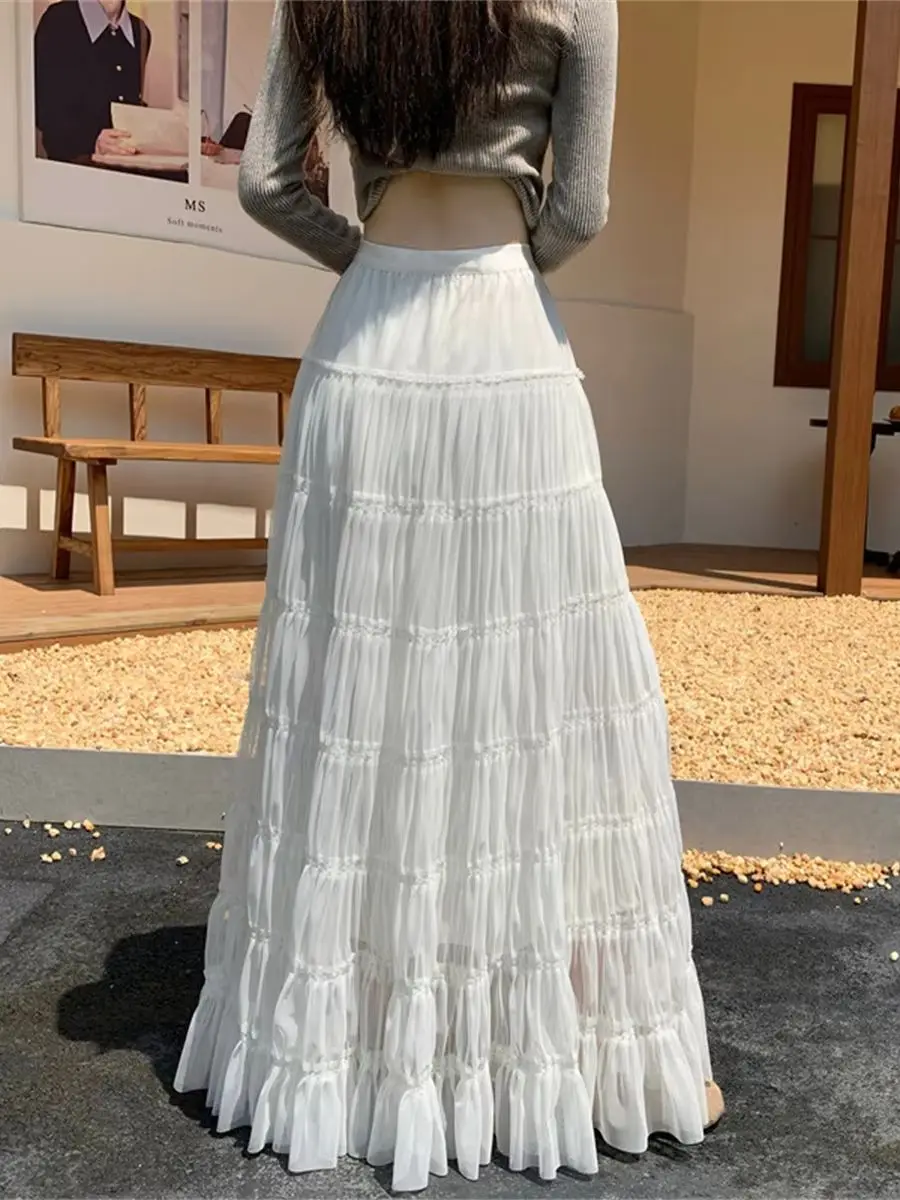 Elegant Tulle and Lace-Paneled Fishtail Skirt For Women Chinese Qipao Underskirt Layering Petticoat Autumn Winter New