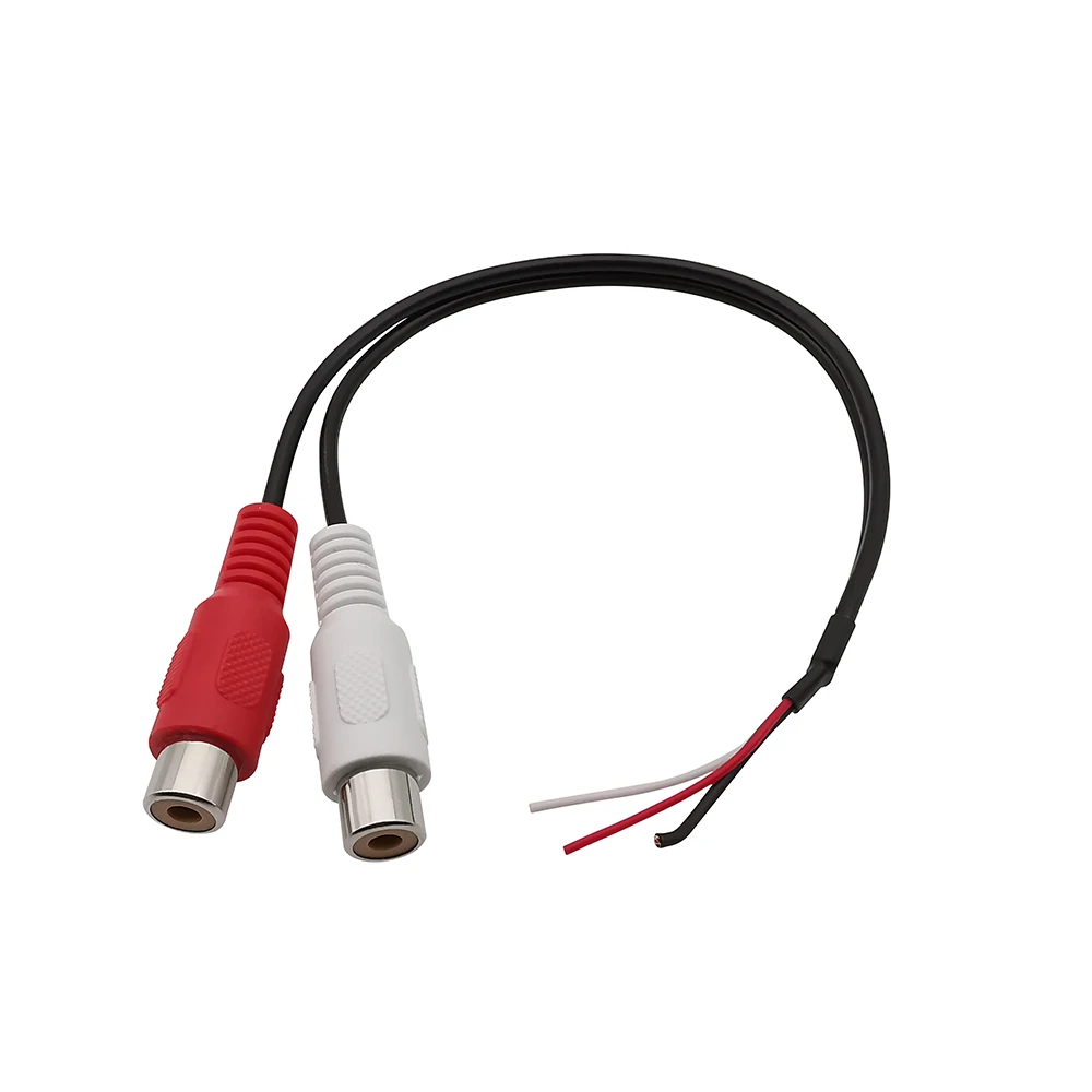 2Pcs 15cm 20cm Car RCA Female / Male Audio Cable Extension Cable AV Single Video Stereo Plug Connector DIY Repair Wire