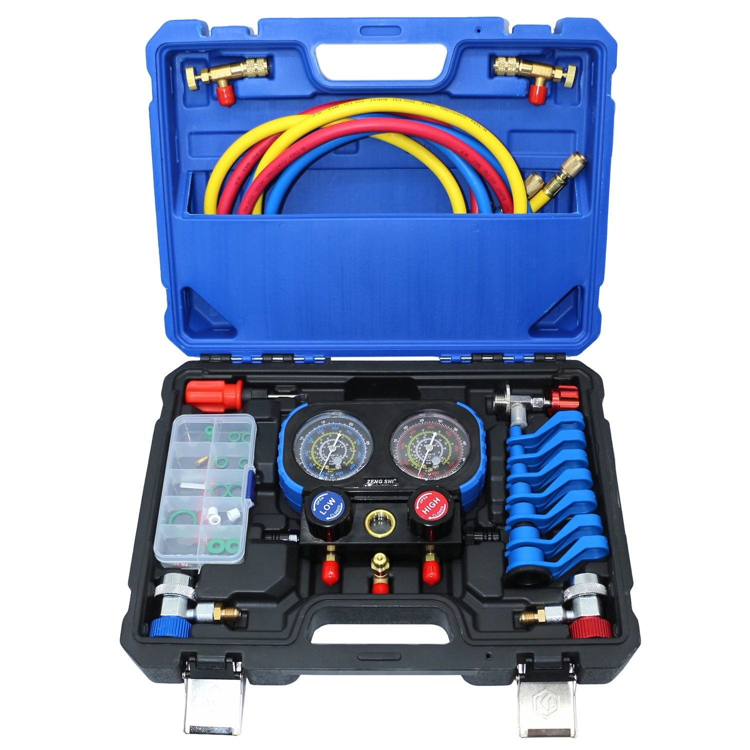 

R134a Air Conditioning Manifold Pressure Gauge Set Automotive HVAC Refrigerant Charge Leak Detection Pressure Gauge Dual Valve