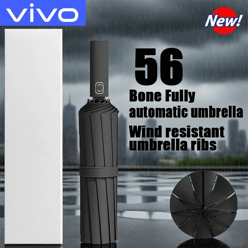 

VIVO 56 костей, полностью автоматический двойной зонт от солнца и дождя, ветрозащитный дизайн, подходит для всей семьи, портативный для путешествий