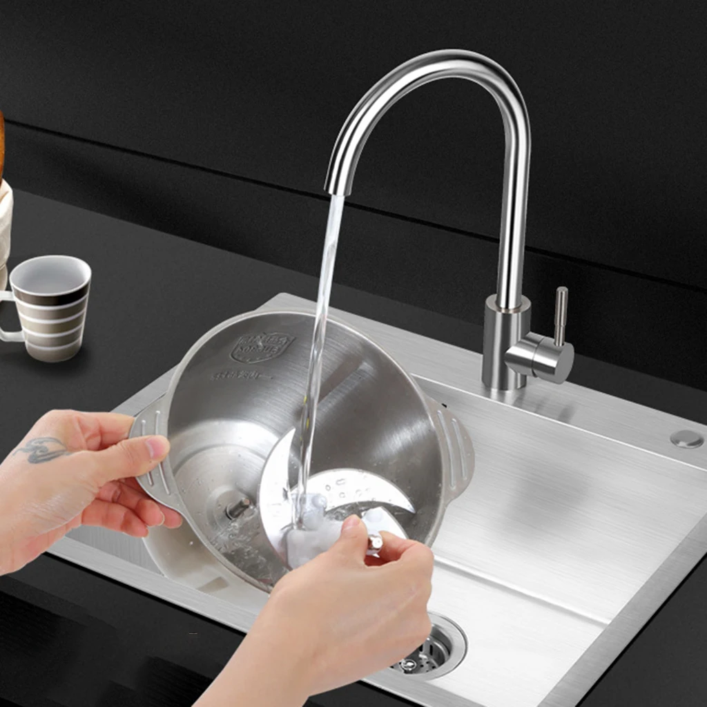 الفولاذ المقاوم للصدأ الكهربائية مفرمة اللحم 500 قوة 2L قدرة أداة تقطيع الطعام الثوم المروحية الفلفل الزنجبيل