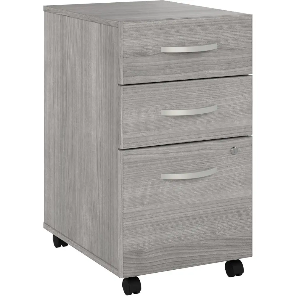 

Мобильный шкаф Bush Businurniture Echo 3 Der Mobile в цвете серый песок, портативное решение для хранения документов для дома и профессионального офиса