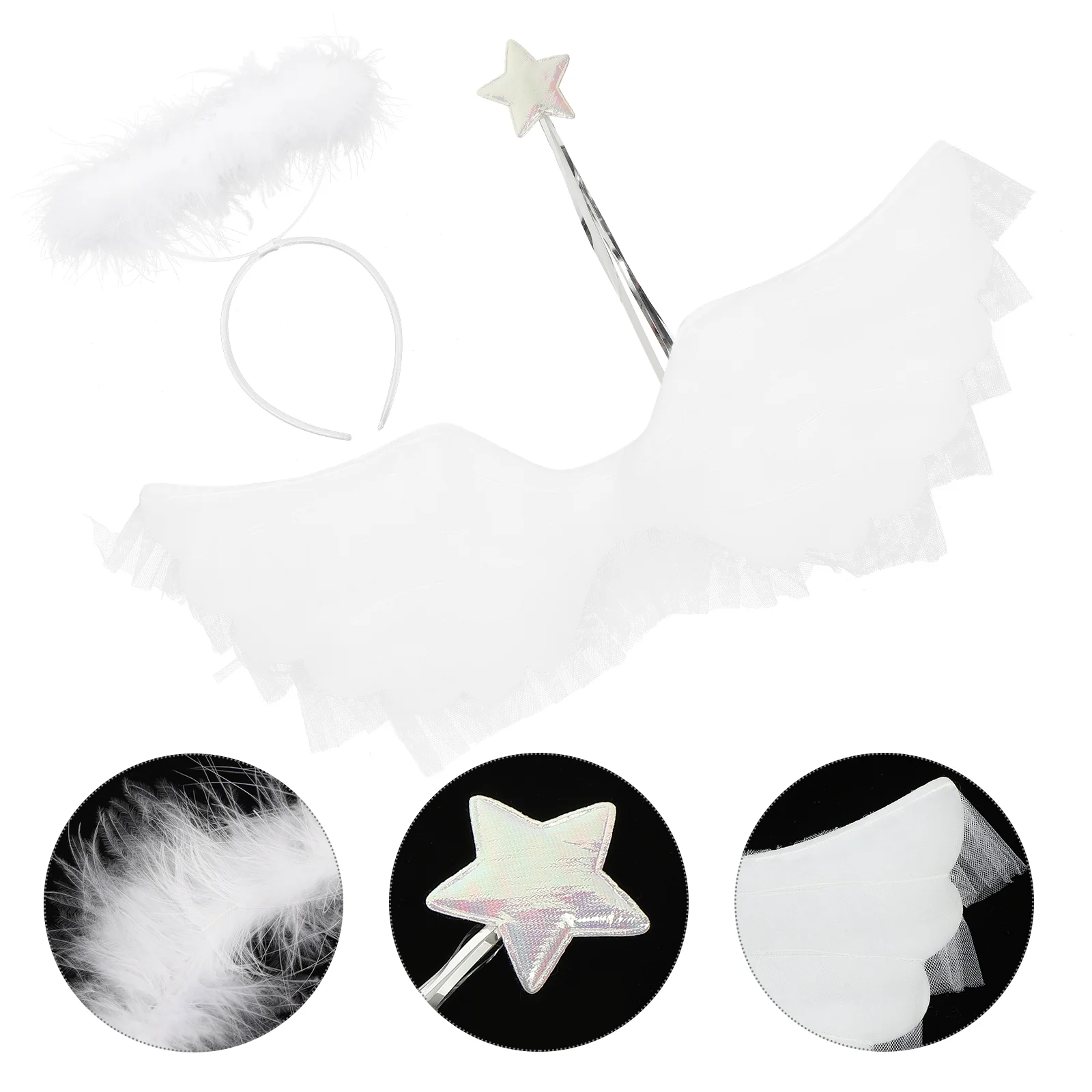 

Angel Role Play Props Kids Costume Wing Plastic Fabric Material Performing Suit Accessories Halloween Outfits Daily Party Stage