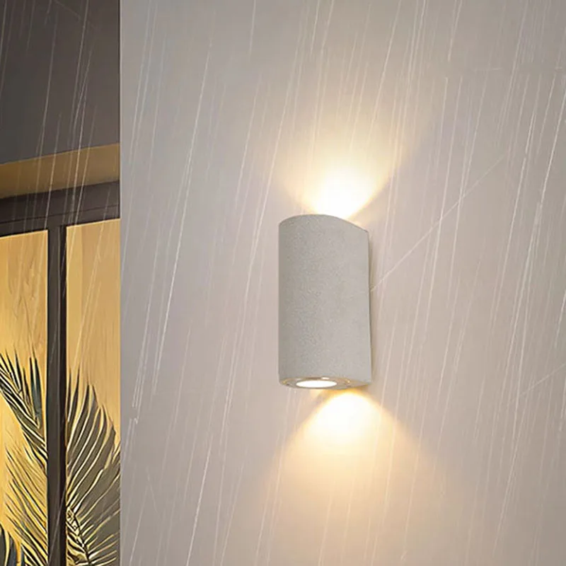 Modern Minimalist Cement Style Outdoor Wall Lamp Wabi Sabi Apartment Home Decoration Light Industrial Style Led Corridor Light