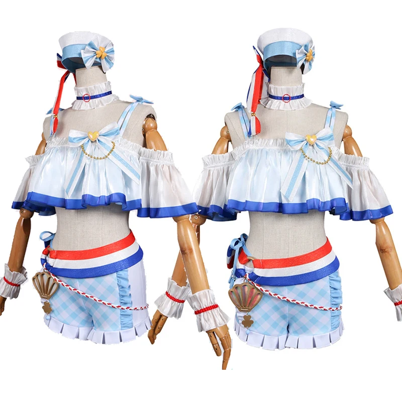 

Сексуальный купальник в стиле Лолиты для девочек, костюм для косплея Momoi Airi, комплект бикини с рюшами Project Sekai Colorful Stage, милый комплект из двух частей для плавания