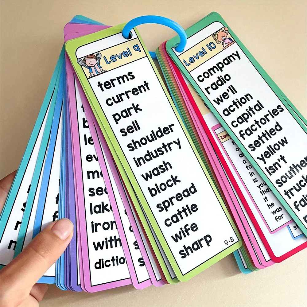 1000 Sight Words Flash Cards for Kids Aged 6-10 Fun Learning Activity with Double-Sided Cards Leveled Word Games Educational Toy