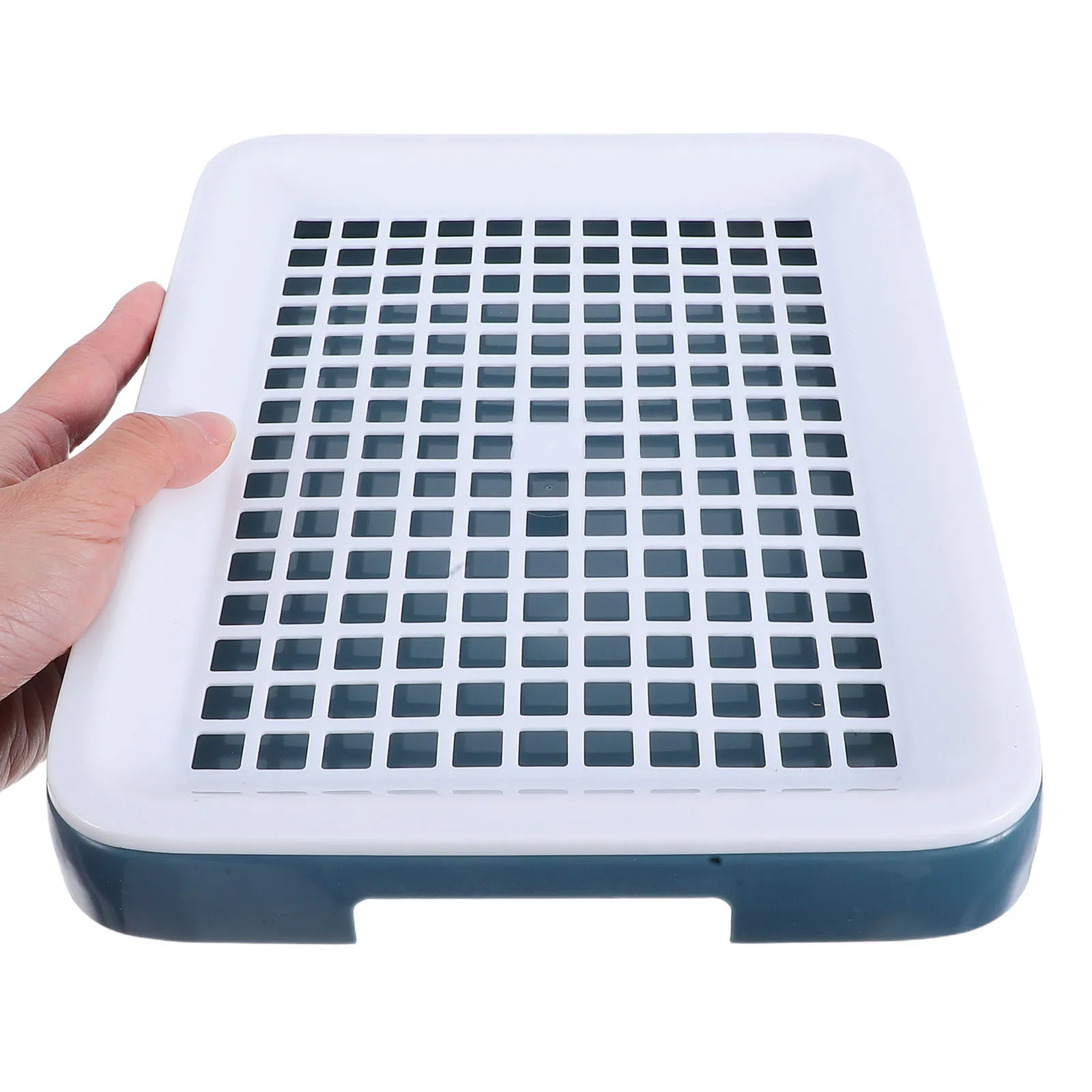 

Large Rabbit Litter Box Rectangular Bunny Potty Pan With Grate For Guinea Pig Rat Chinchilla Squirrel Small Pet Toilet Durable