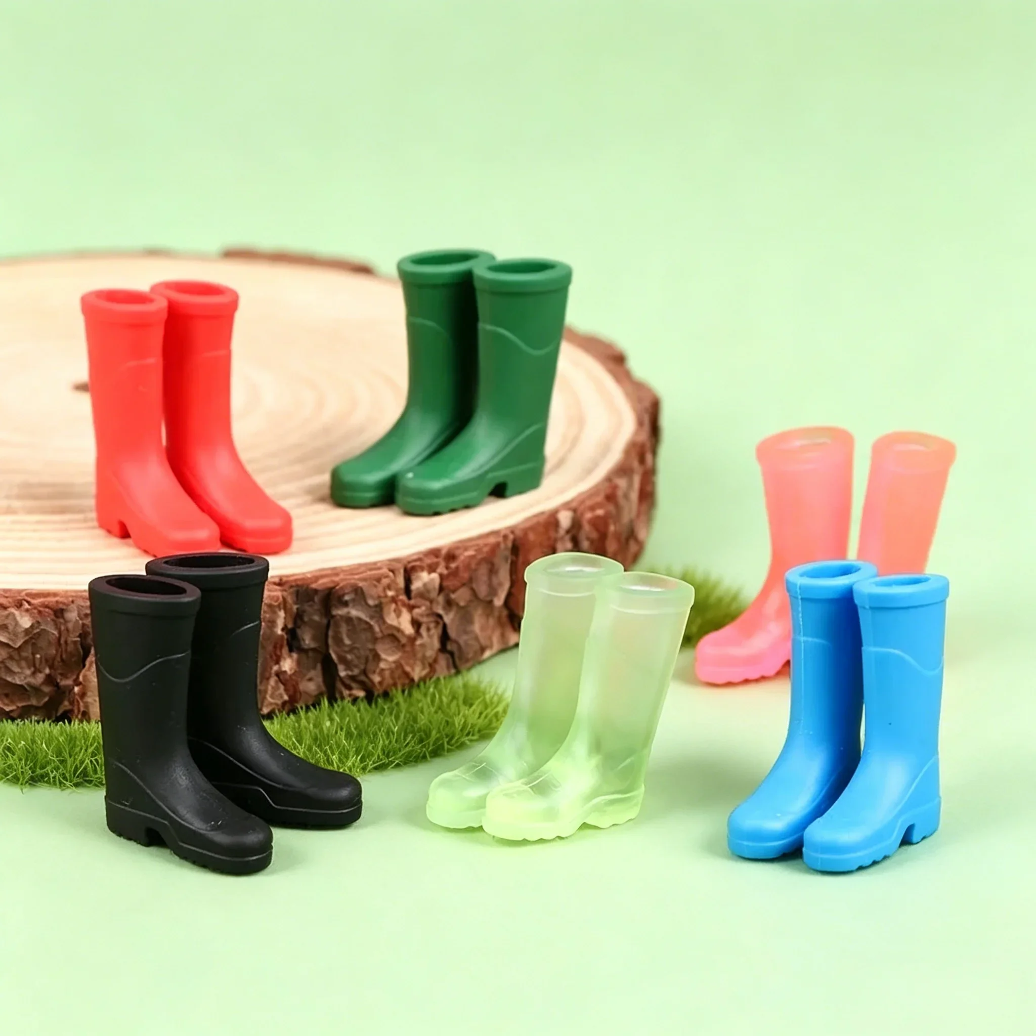 1:12 Scale Mini Realistic Rubber Rain Boots Tiny Colorful Shoe Model Dollhouse Ornaments for Garden Yard Scene Decor