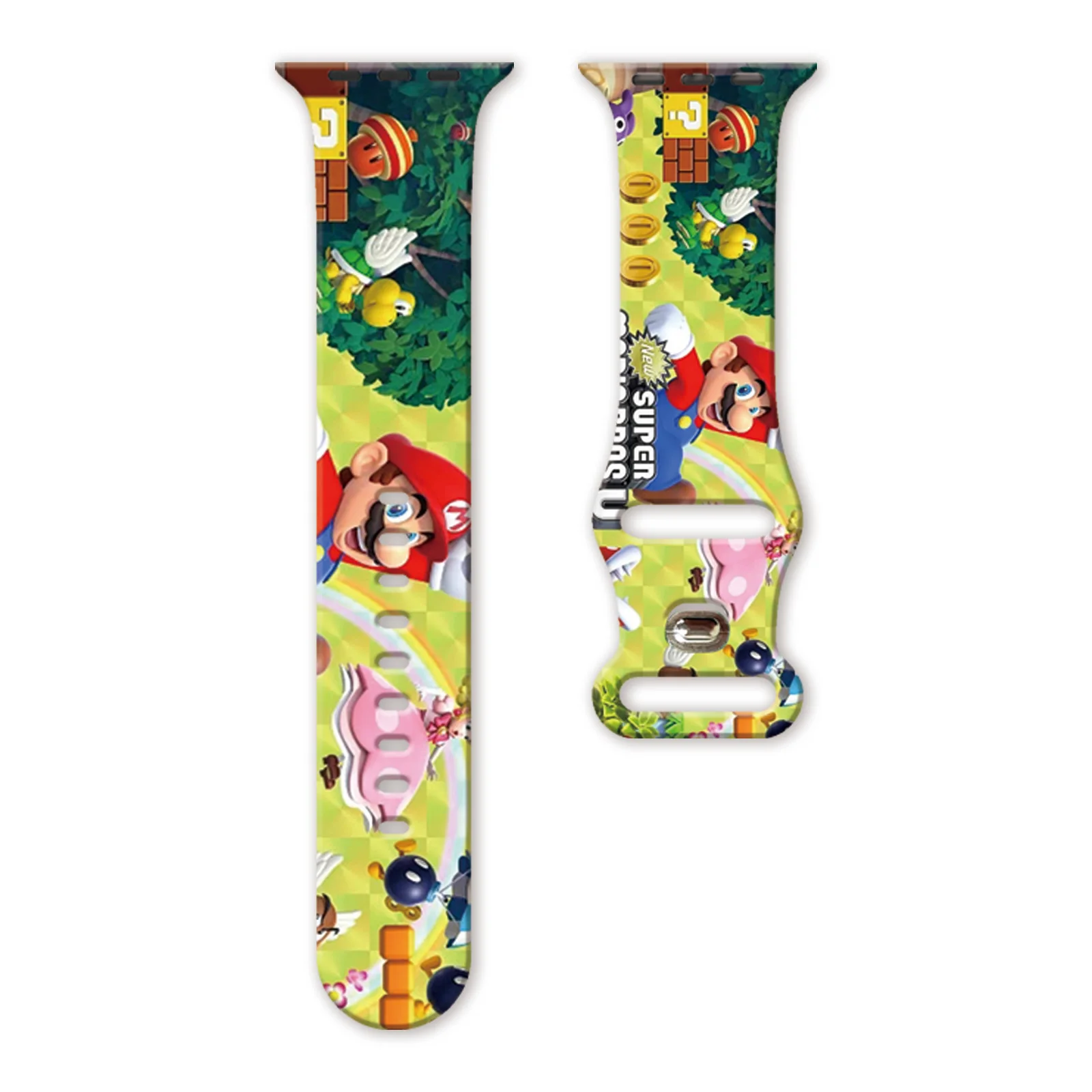 

MINISO Mario Party Printed Strap for Apple Watch 11 10 9 Silicone Band Replaceable Bracelet for iWatch 46/44/42/41mm Watchband