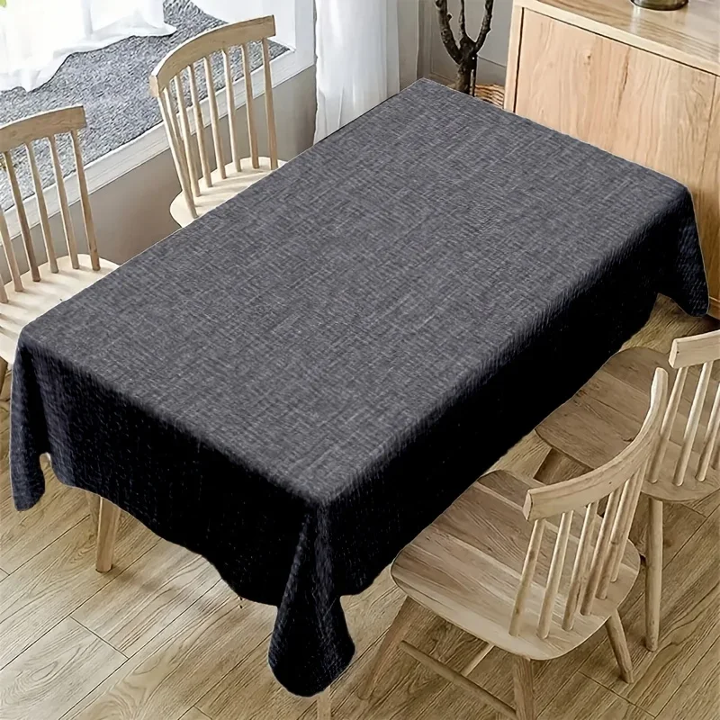 [JIT] 1 piece of fashionable pure gray printed home tablecloth, large-sized personalized tablecloth for gatherings