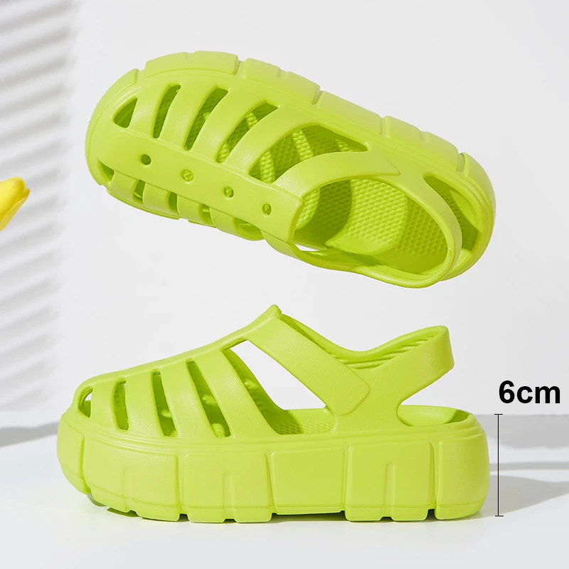 Summer Women Gladiator Sandals 6cm Platform Clogs EVA Outdoor Slippers Shoes Beach Sandals Female Indoor Home Slides Flip Flops