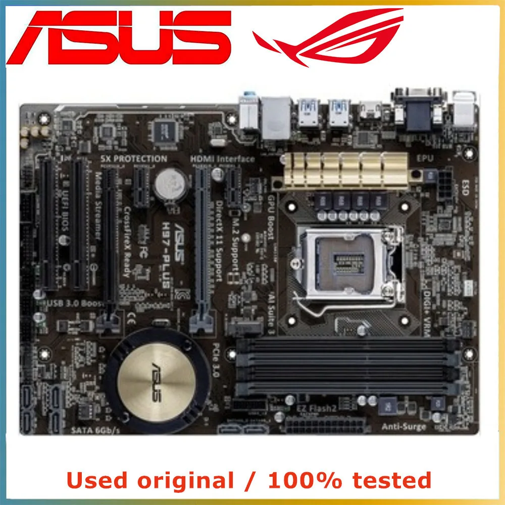 

For ASUS H97-PLUS Computer Motherboard LGA 1150 DDR3 32G For Intel H97 Desktop Mainboard SATA III PCI-E 3.0 X16