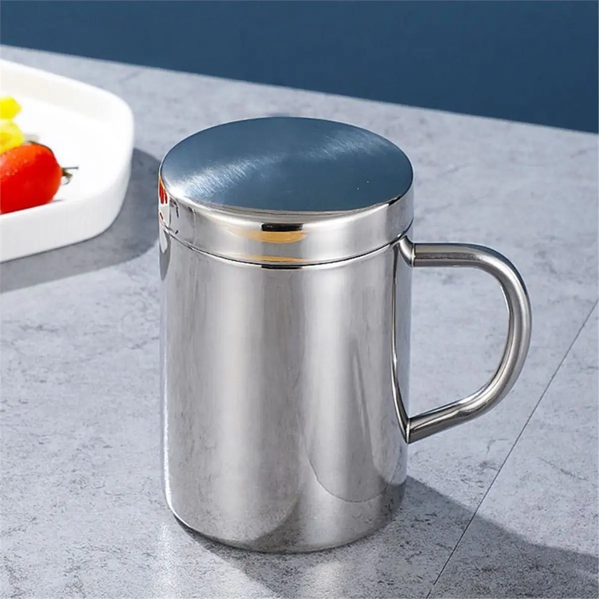 A08I 400ML Stainless Steel Coffee Mug Double Layer Anti-Scalding Cup Portable Drink Beer Tea Juice Thermal Tumbler