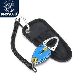 DNDYUJU Outdoor Portable Lock Fishing Grip Fish Lip Clip Folding Gripper Ultra Light Weight With Retention Rope Fishing Tackle