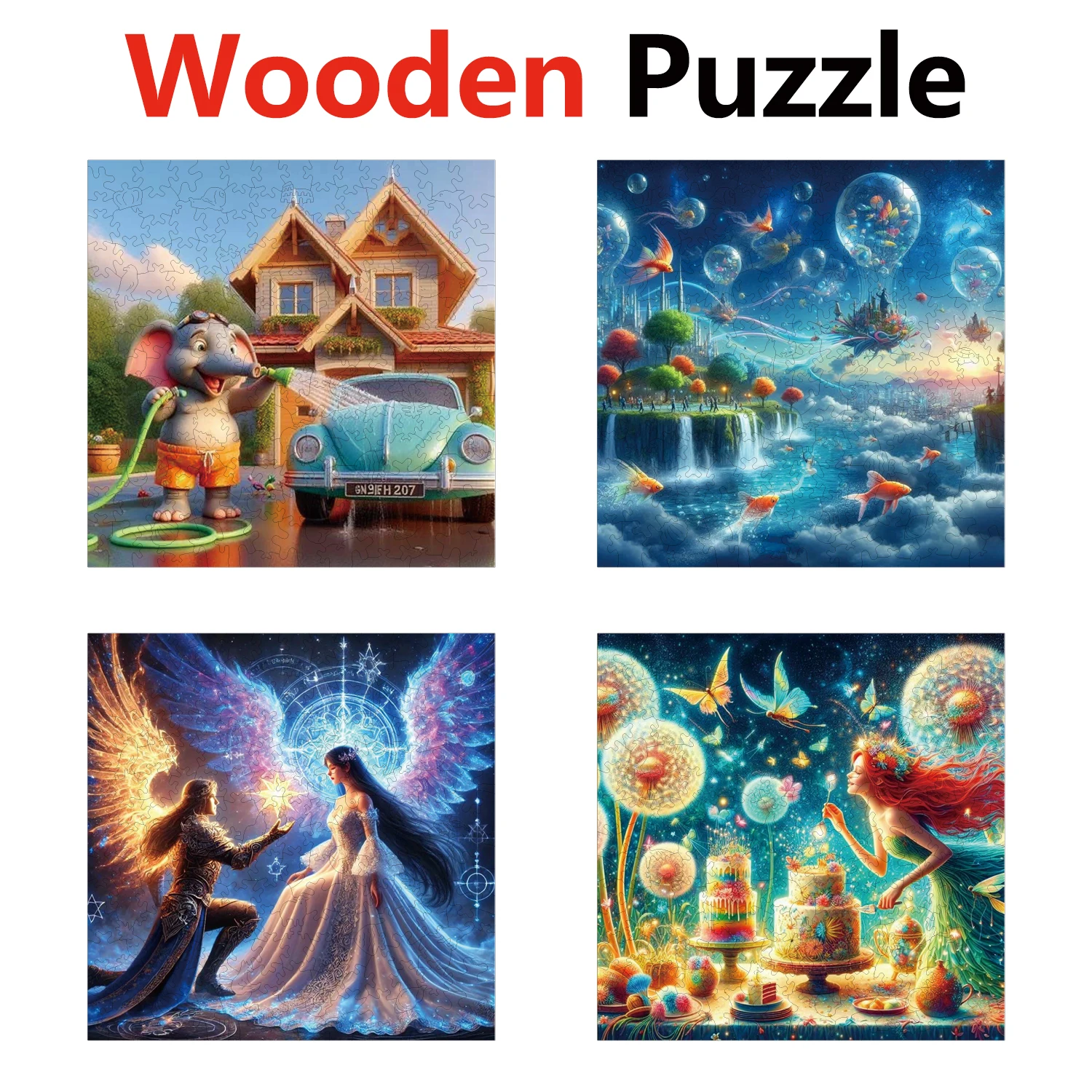 

Elephant Fairy Elf Princess Animal Puzzles High Quality Jigsaw Puzzle Wooden Puzzle Best Christmas Gift