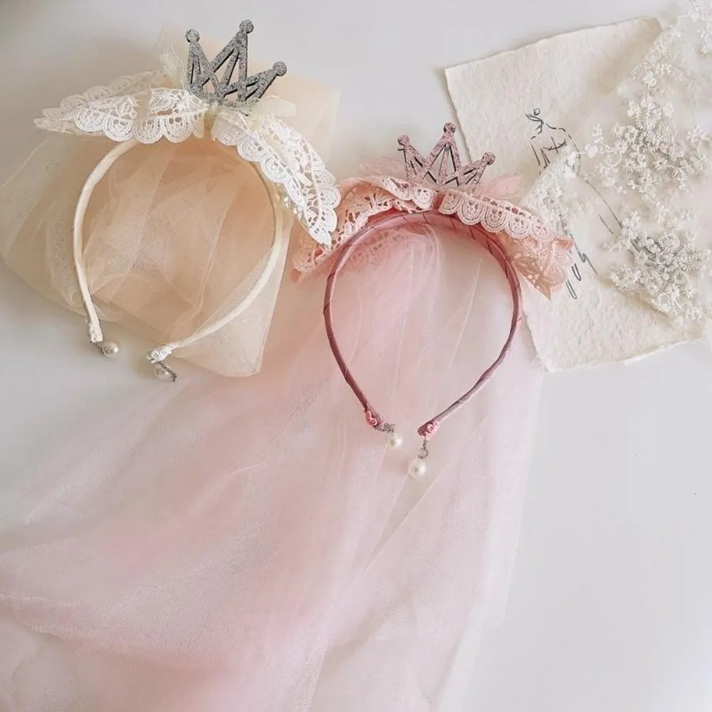 

Simple Mesh Birthday Hairband Gauze Crown Happy Birthday Headband Korean Style Photo Props Girls Hair Hoop Party