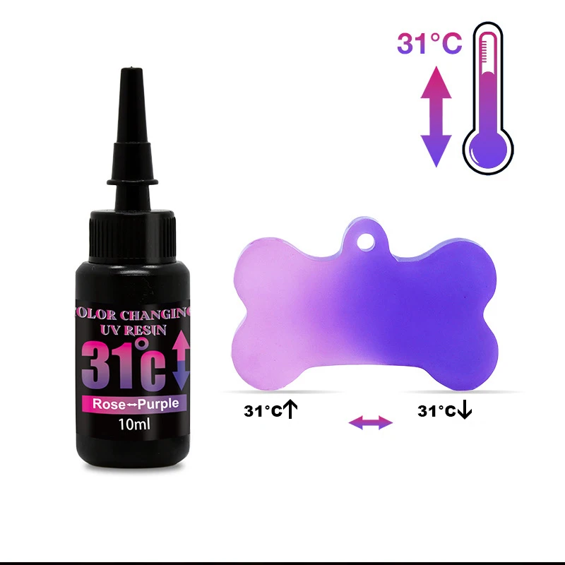 10ml Color Changing UV Resin Hard Glue 31 Degrees Temperature Change UV Resin Glue For Bonding Jewelry Making DIY Craft Decor