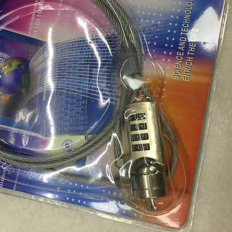 Combinação Cabo Lock para Laptops e Outros Dispositivos, Cabo de aço de 1,2 metros, Notebook/Laptop Combination Lock Security Cable
