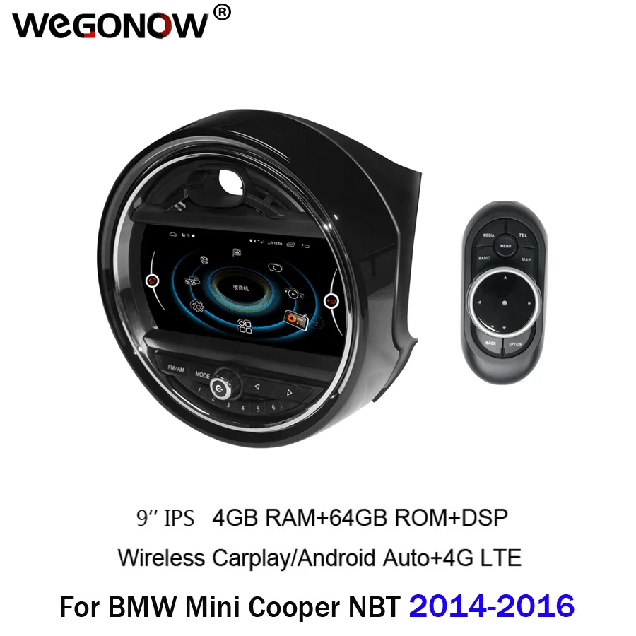 

4 Гб + 64 ГБ 9 дюймов Blu-Ray Android 12,0 Автомобильный gps RDS радиоплеер беспроводной Carplay 4G LET для BMW Mini Cooper R56 R60 20014-2016