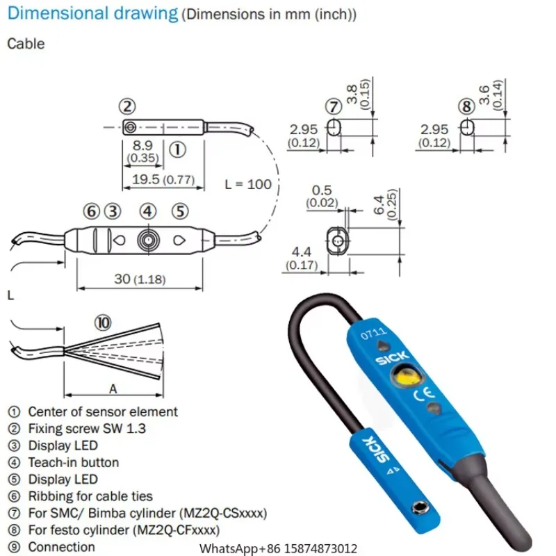 

SICK MZ2Q-CSSPSKU0 1042237 SENSORS FOR C-SLOT CYLINDERS MZ2Q-C SMC rail ECDQ2 SMC rail CDQ2