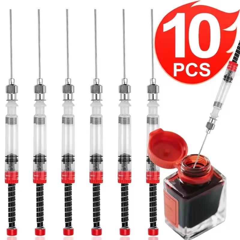Fountain Pen Filler Ink Pen Syringe Absorbor Device Tool Suction Pipette Ink Cartridge Supplies Converter for Office School