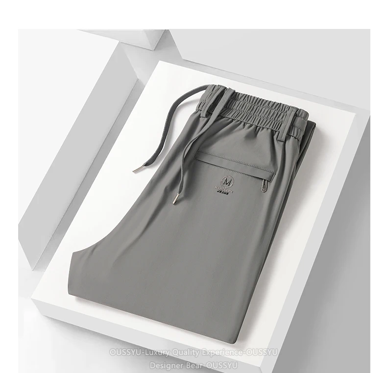 Hochelastische Herrenhose mit Vier-Wege-Stretch, Lässige Slim-Fit-Jogginghose mit Elastischem Kordelzug, Atmungsaktive Hose in Übergrößen bis 5XL – Detail 12