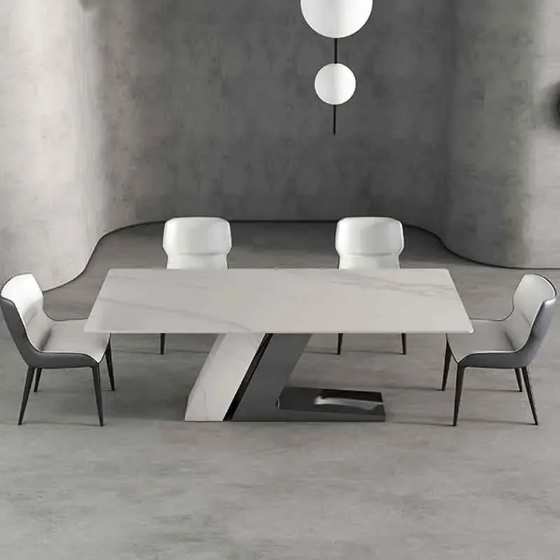 

Unique Luxury Dining Table Party Centerpiece Big Restaurant Coffee Dining Table Center White Nordic Mesas De Jantar Furniture