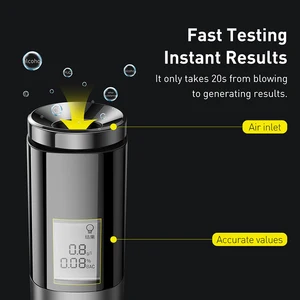Baseus Display Led Automatic Alcohol Testor Professional Breathing Alcohol Tester Bachalter Rechargeable Alcohol Test Tools 8 Main Alcoholmeter Sales - №2
