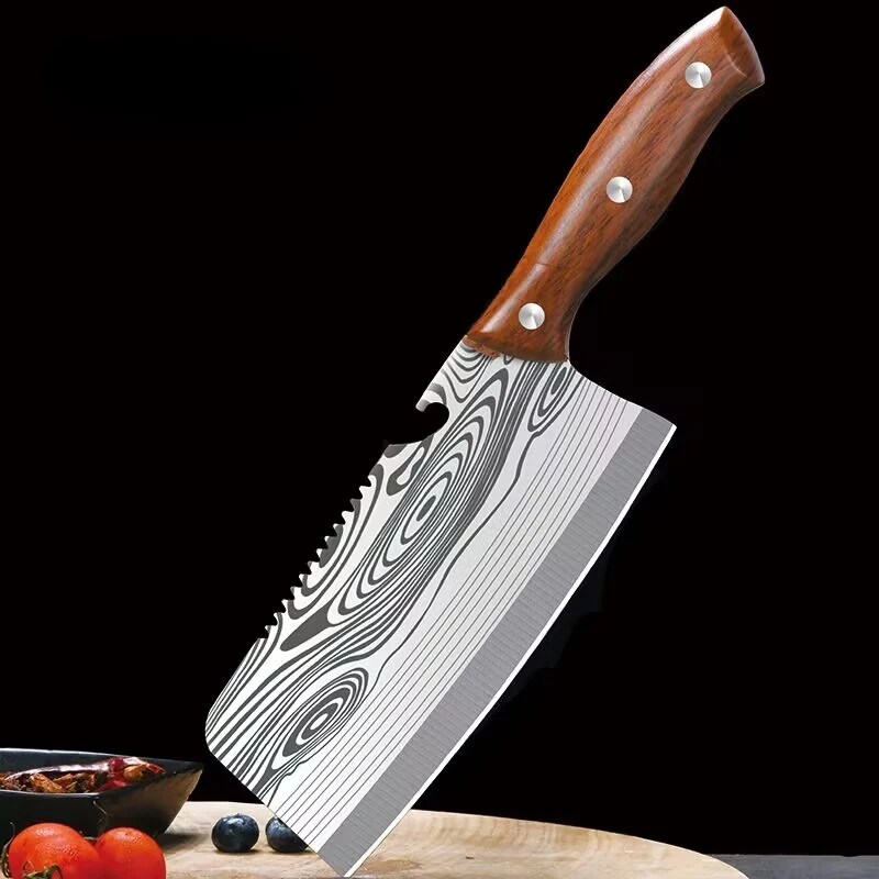 BAKULI Vegetable knife household slicing knife machete chef special chopping dual-use knife kitchen sharp knives