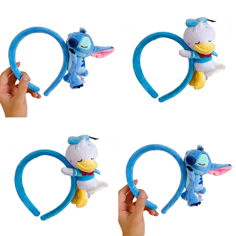 Disney Cartoon Hairband Baby Donald Duck Hair Accessories Women Stitch Plush Ears Headwear Girl Cosplay Tigger Hairband Kid Gift