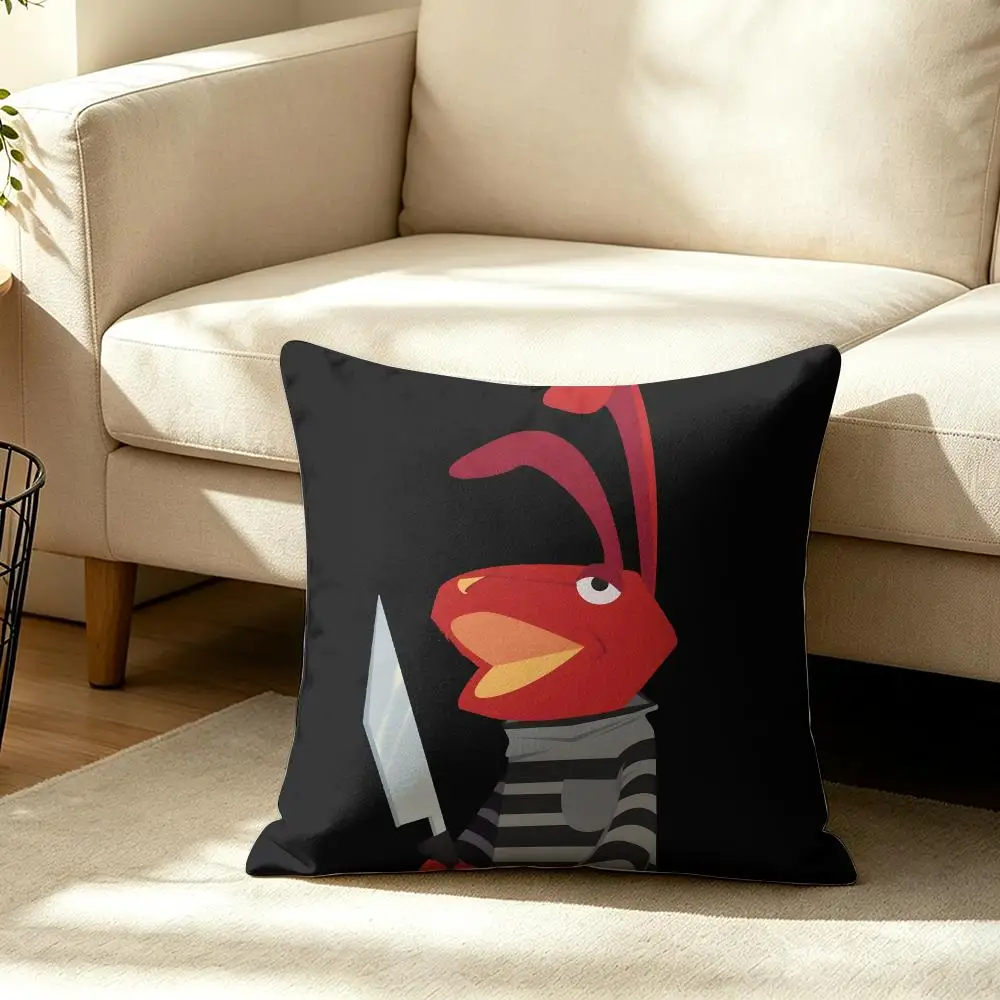 Cartoon 31 M-Minutos Cushion Cover Double-Sided Plush Sofa Cushion Covers Organic Breathable Invisible Zipper