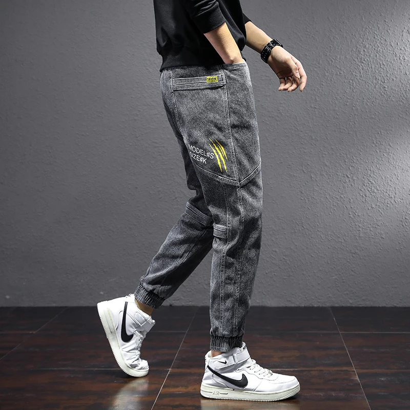 

Повседневные свободные мужские джинсы, весенне-осенние тонкие новые рабочие костюмы Sle Harlan, свободные леггинсы, длинные брюки, молодежные модные нескользящие