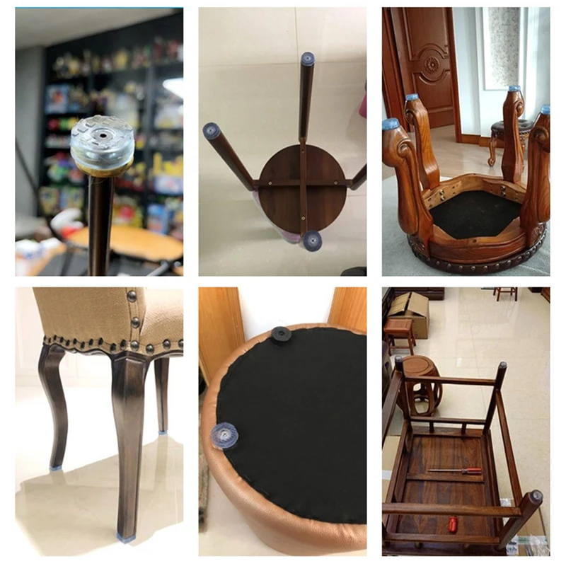 자체 접착식 가구 발 패드, 미끄럼 방지 고무 패드, 습기 방지 무소음 발 보호대 패드, 20 개