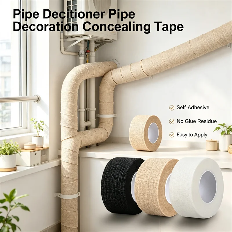 Air Conditioner Pipe Decoration Covering Tape Self-adhesive Non-woven Fabric Wrapping Suitable for Bedrooms Aesthetically