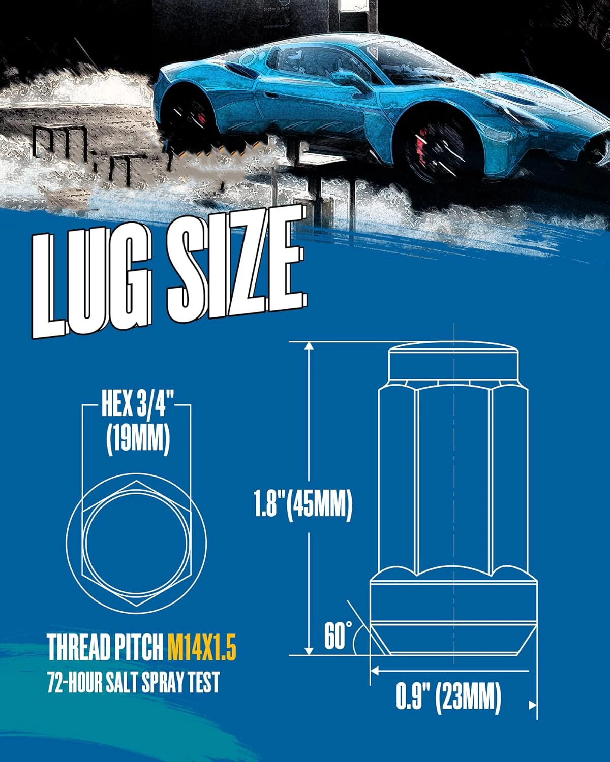 M14x1.5 Lug Nuts for Aftermarket Wheel,  Wheel Nuts for Silverado 1500 Avalanche Colorado Suburban K1500 Yukon Traverse Acadia