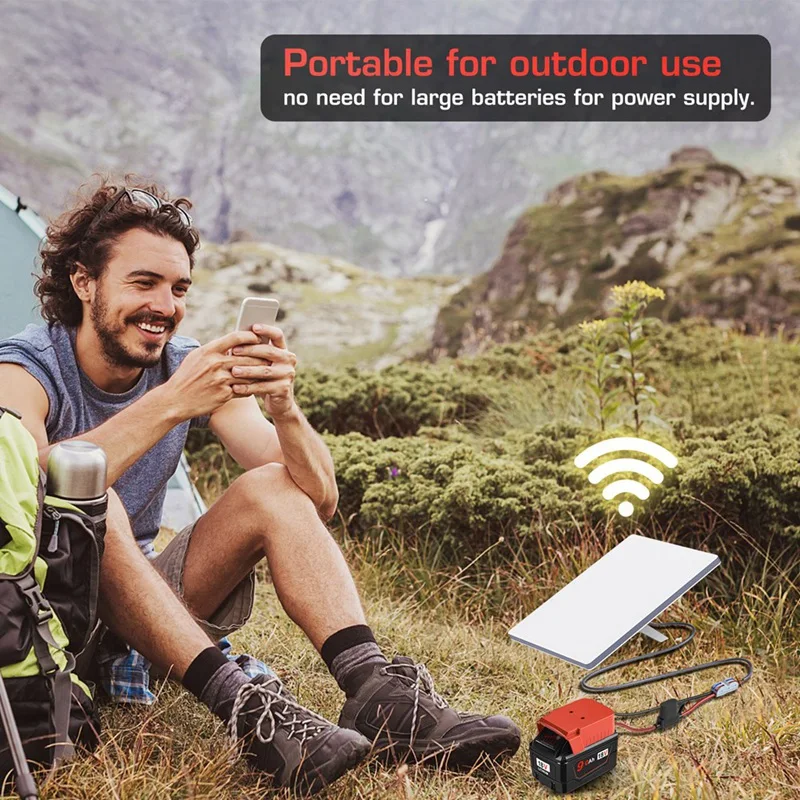 T69C-For-Starlink-Mini-Power-Cable-2M-For-Milwaukee-Battery-Charger-Adapter-To-DC-Power-18AWG-Cable-Cord-Plug