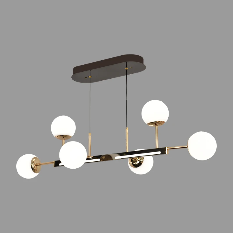 

Hanging Lamp Round Dining Room Long Strip Modern Kitchen Island Chandelier Pendant Light Fixtures for Indoor Decoration