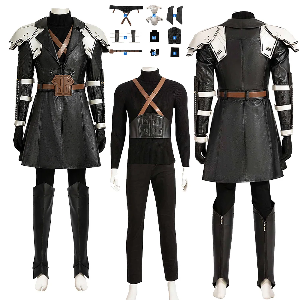 Sephiroth Cosplay Costume Game Final Cos Fantasy Uniform Coat Pants Outfits Halloween Carnival Suit