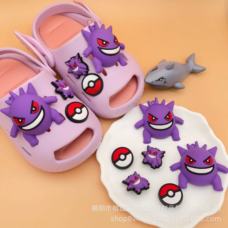 6pcs Pokemon Shoe Buckle Cartoon Gengar Squirtle Charmander DIY Sneakers Sandals Decoration Accessories Kids Toys Birthday Gifts